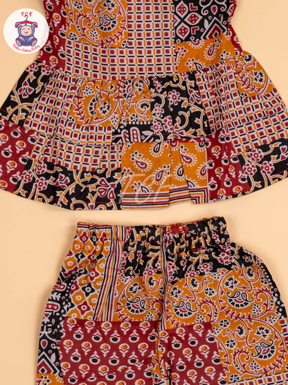 Maroon & Black - Girls Readymade Co-ords Sets