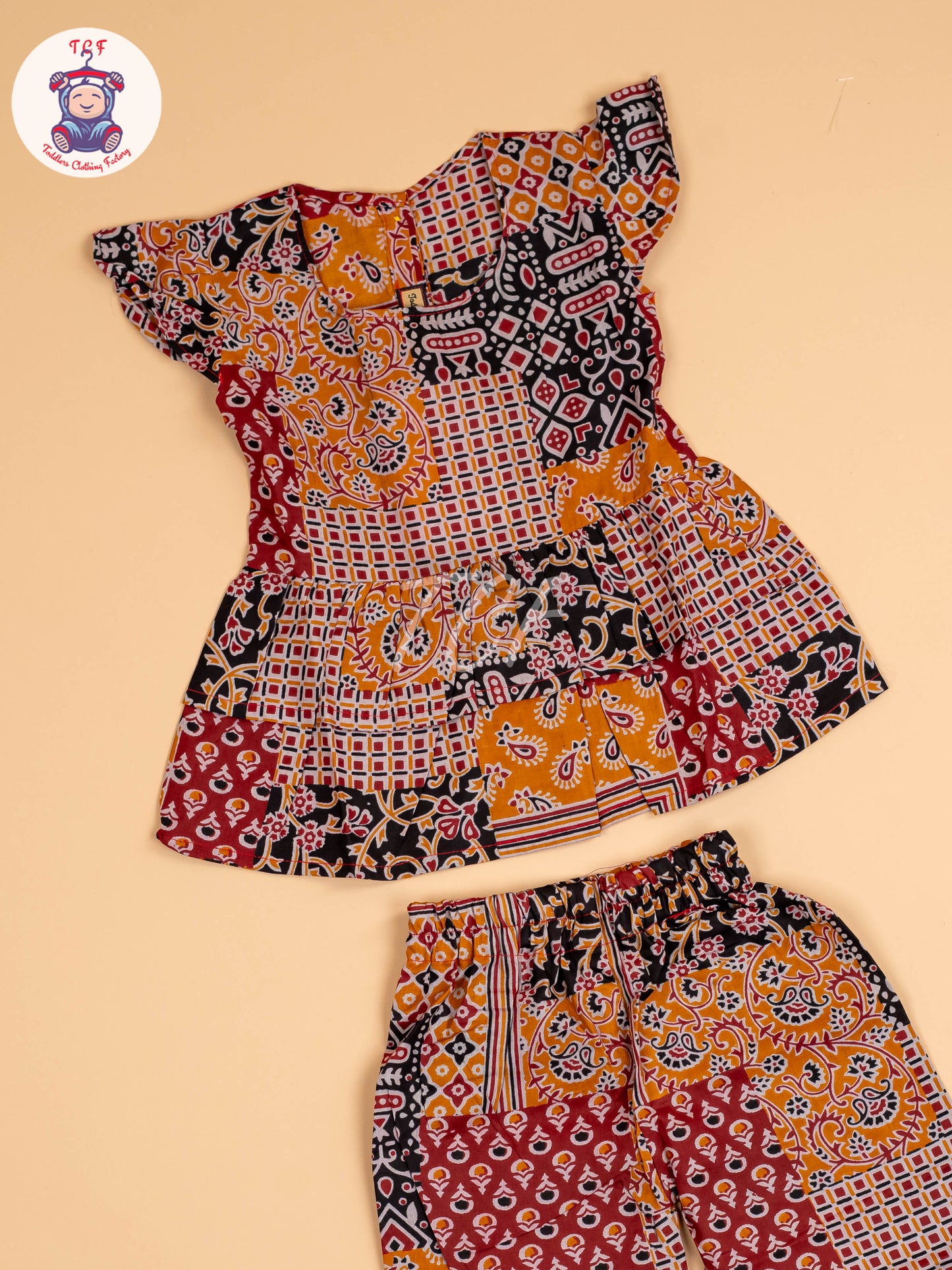 Maroon & Black - Girls Readymade Co-ords Sets