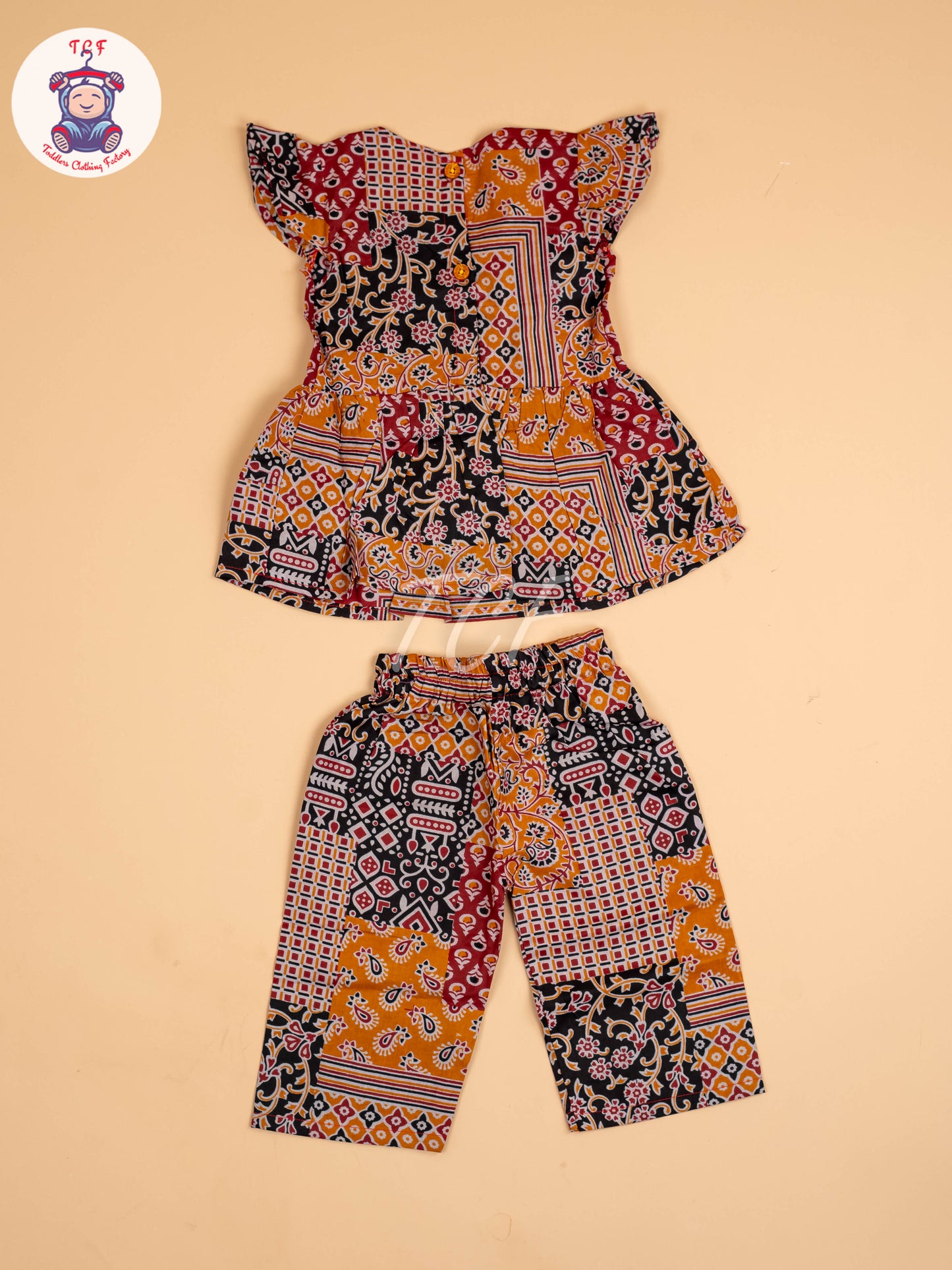 Maroon & Black - Girls Readymade Co-ords Sets