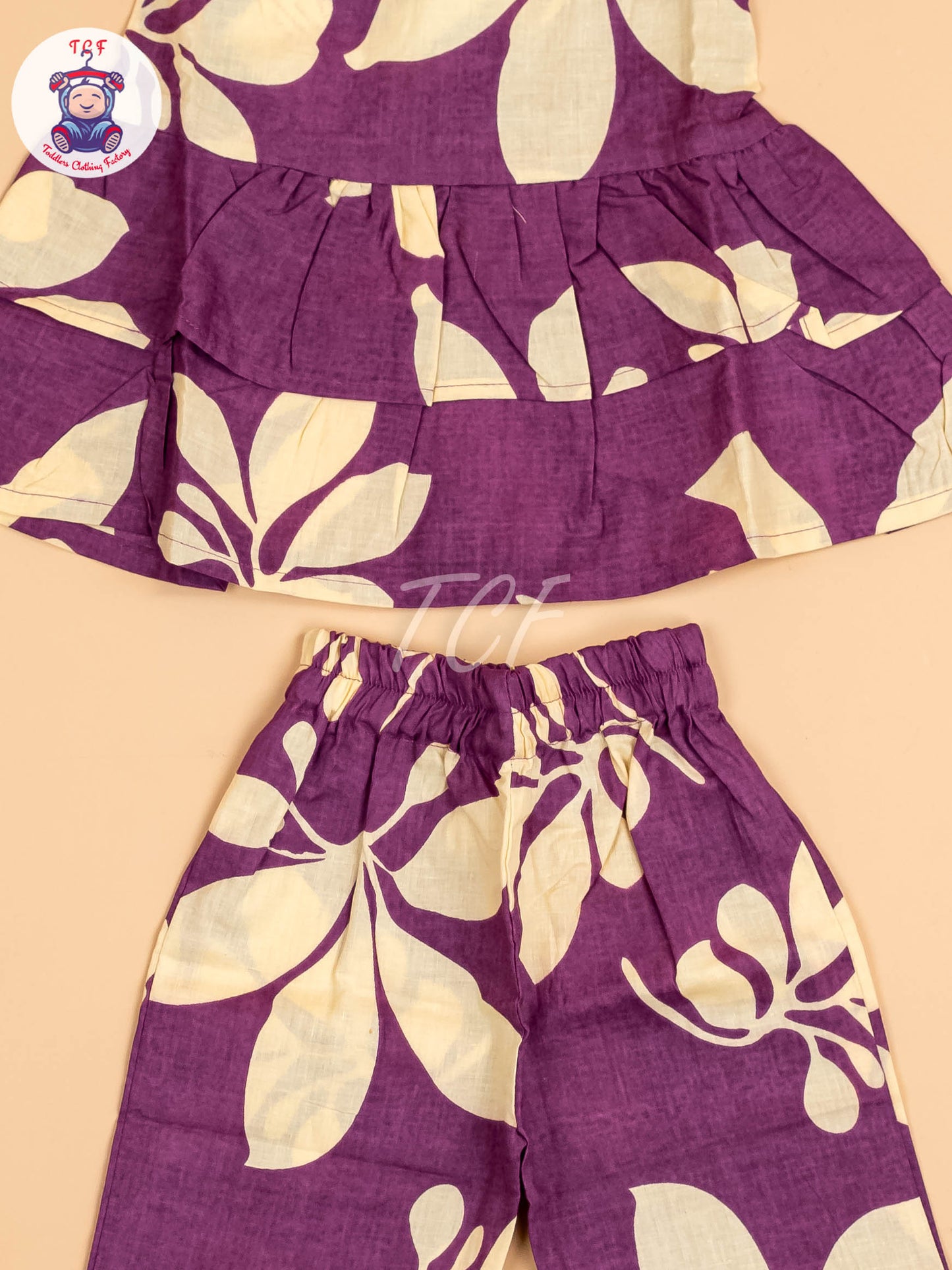 Violet & Beige - Girls Readymade Co-ords Sets