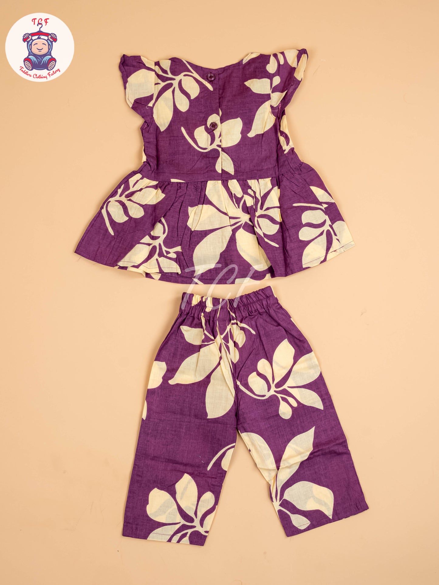 Violet & Beige - Girls Readymade Co-ords Sets