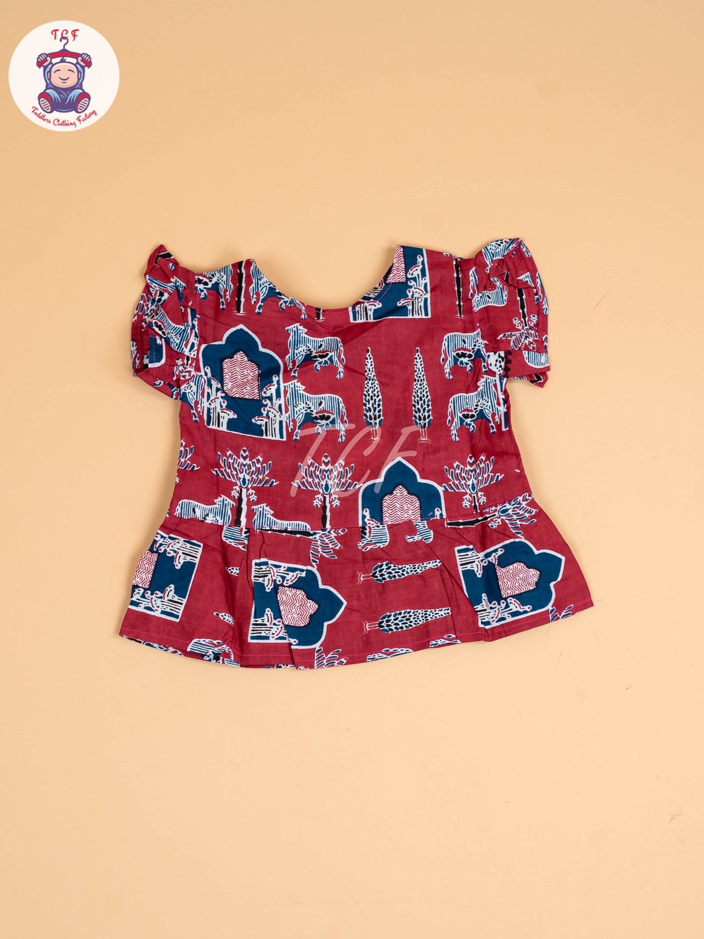 Maroon & Blue - Girls Readymade Co-ords Sets