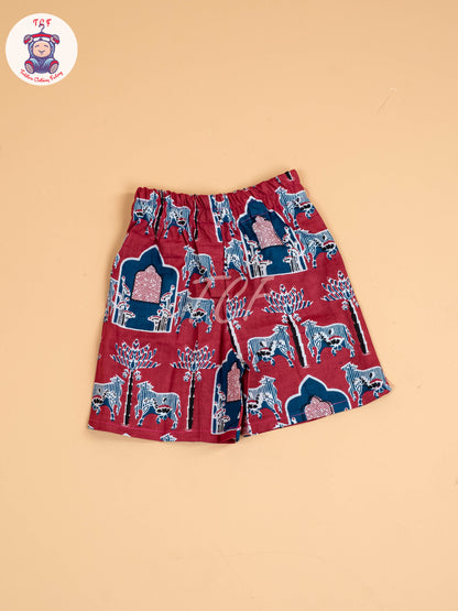 Maroon & Blue - Girls Readymade Co-ords Sets