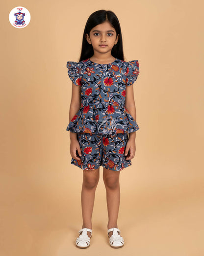 Grey & Red - Girls Readymade Co-ords Sets