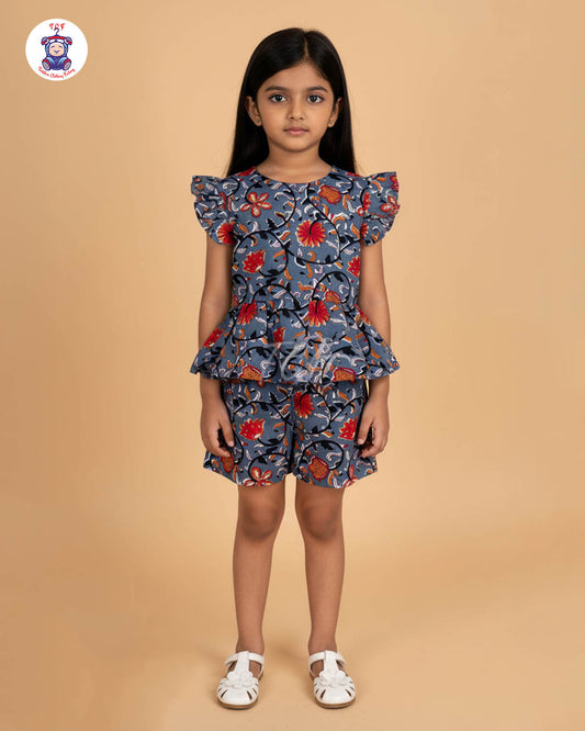 Grey & Red - Girls Readymade Co-ords Sets