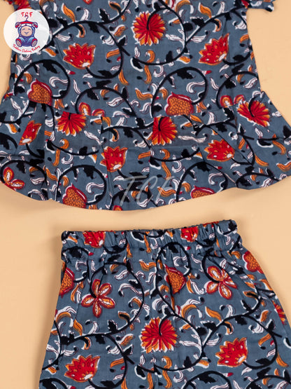 Grey & Red - Girls Readymade Co-ords Sets