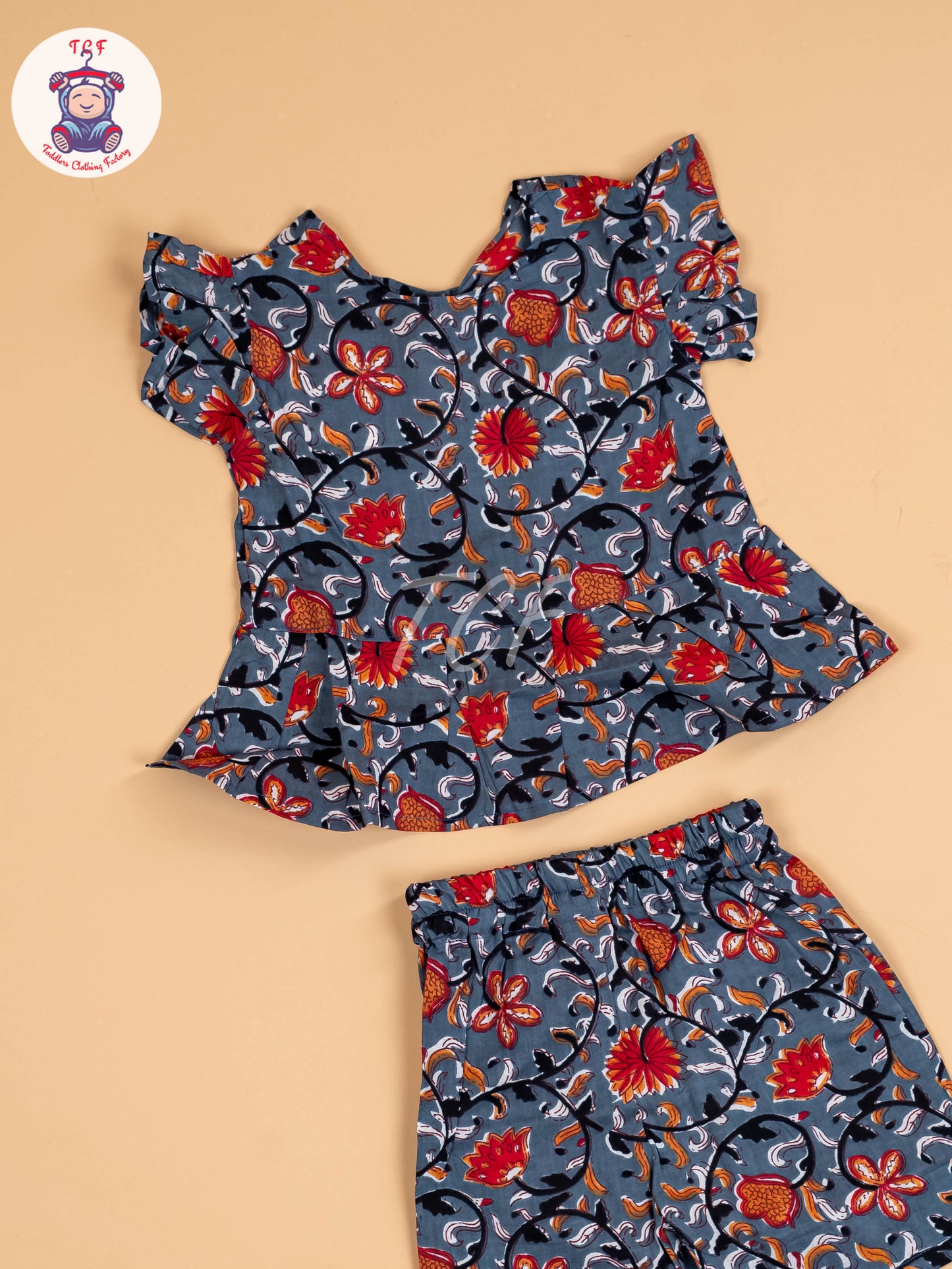 Grey & Red - Girls Readymade Co-ords Sets