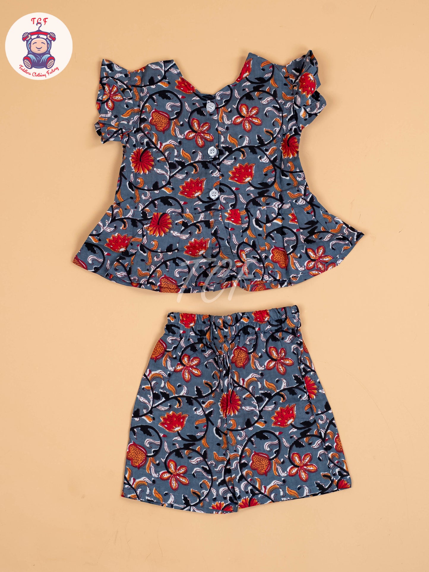 Grey & Red - Girls Readymade Co-ords Sets