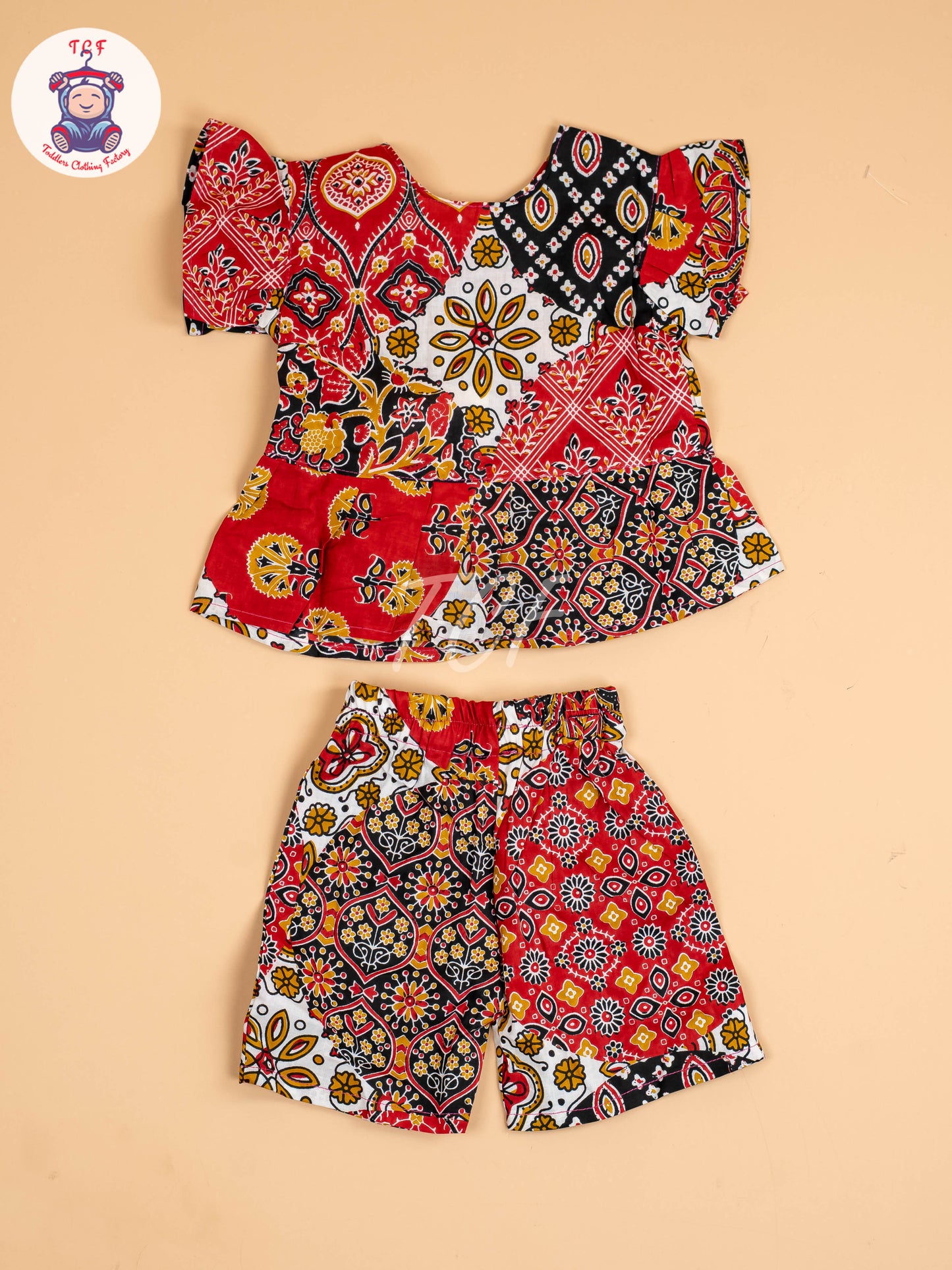 Maroon & Black - Girls Readymade Co-ords Sets