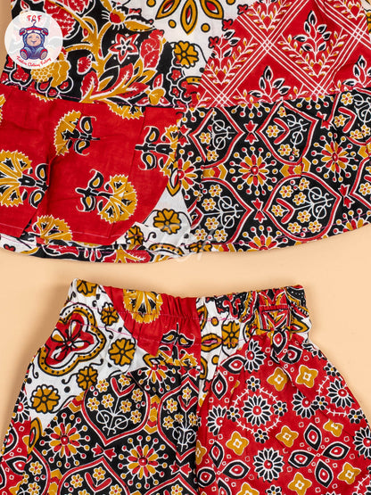 Maroon & Black - Girls Readymade Co-ords Sets