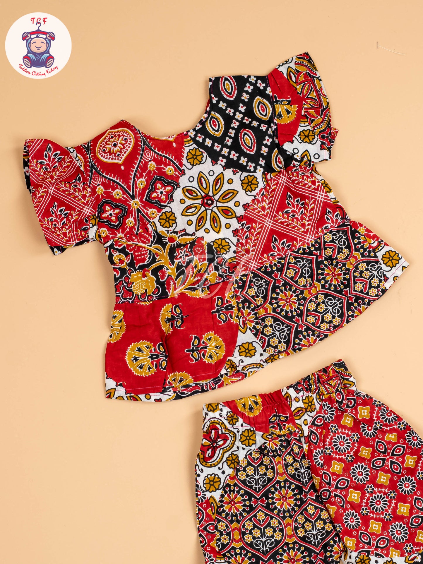 Maroon & Black - Girls Readymade Co-ords Sets