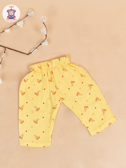 Yellow - Unisex Muslin Pyjama Sets