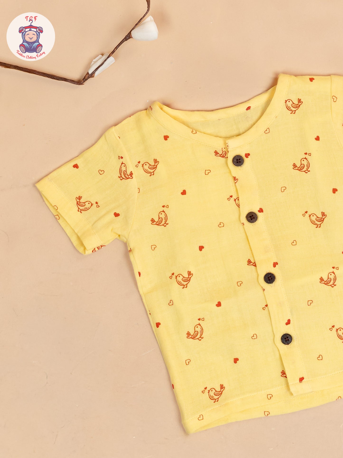 Yellow - Unisex Muslin Pyjama Sets