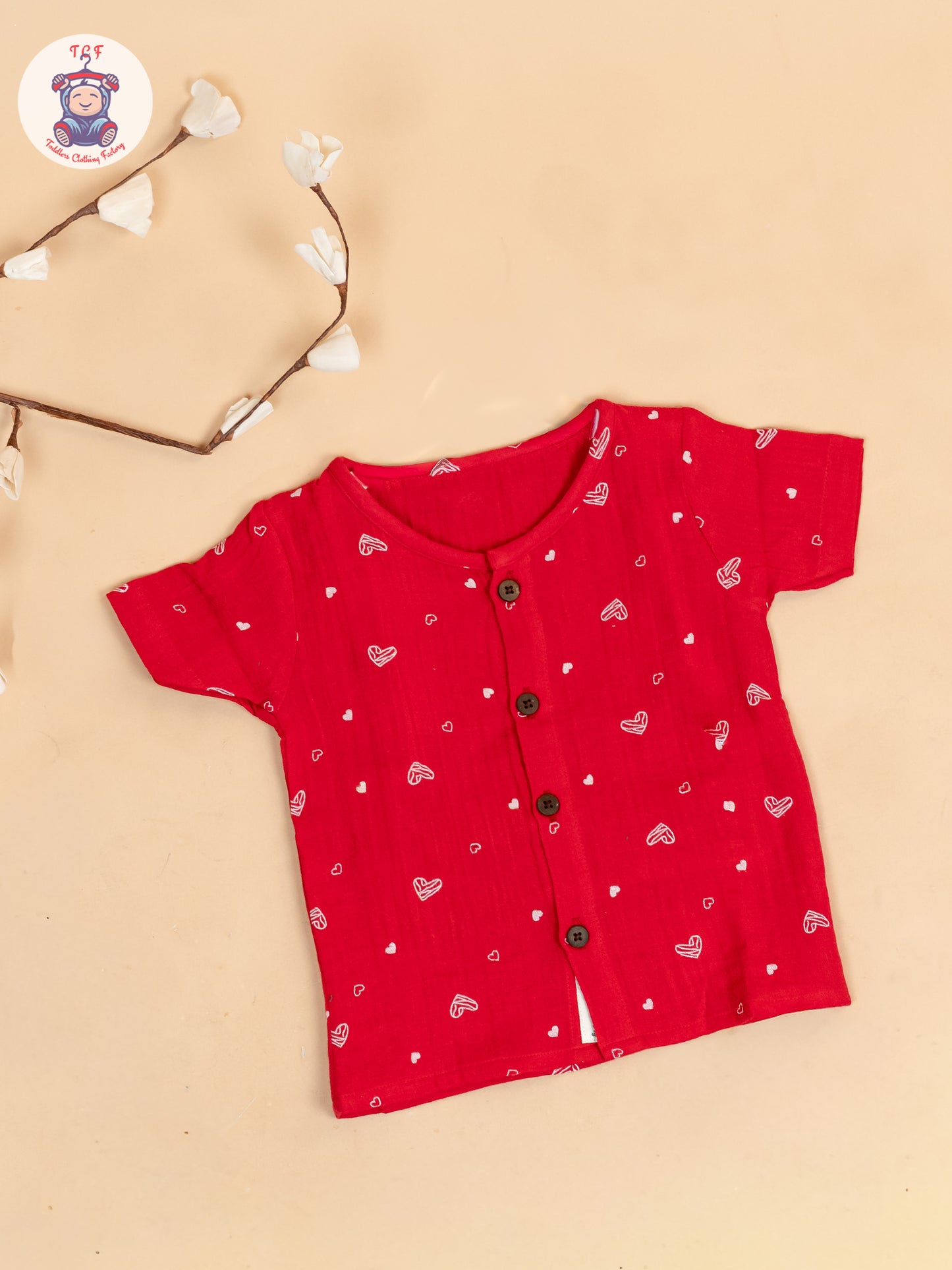 Red - Unisex Muslin Pyjama Sets
