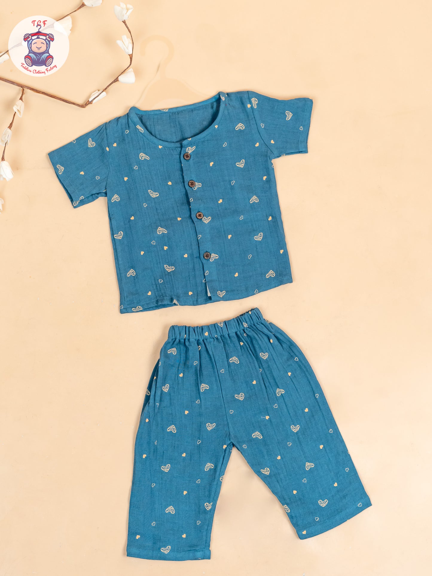 Green - Unisex Muslin Pyjama Sets