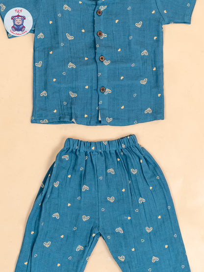 Green - Unisex Muslin Pyjama Sets