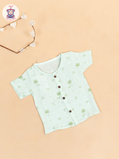 Pista Green - Unisex Muslin Pyjama Sets
