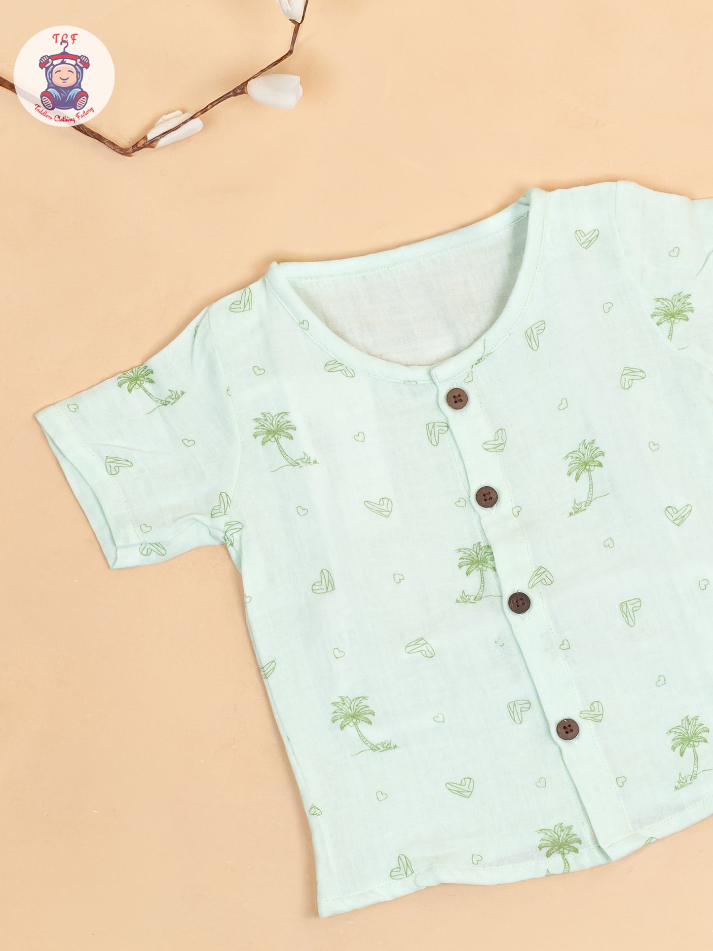 Pista Green - Unisex Muslin Pyjama Sets