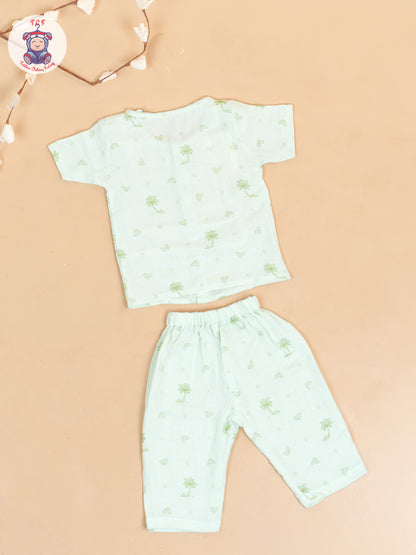 Pista Green - Unisex Muslin Pyjama Sets