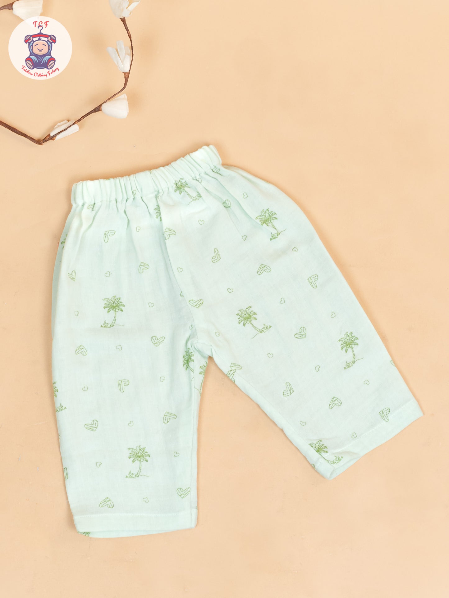 Pista Green - Unisex Muslin Pyjama Sets