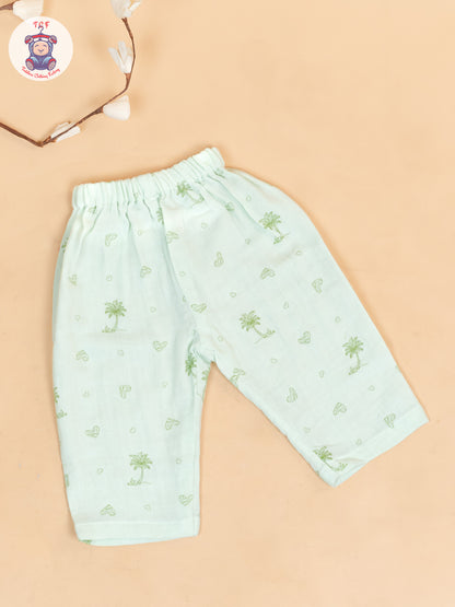 Pista Green - Unisex Muslin Pyjama Sets