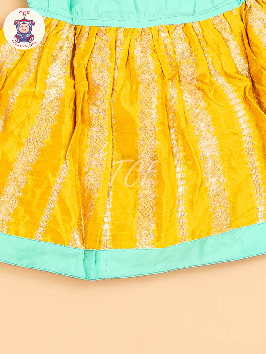 Pastel Green & Yellow - New Born Frock