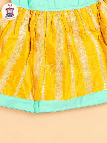 Pastel Green & Yellow - New Born Frock