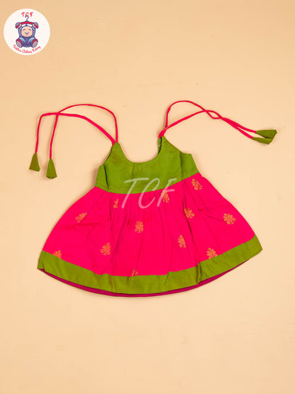 Green & Pink - New Born Frock