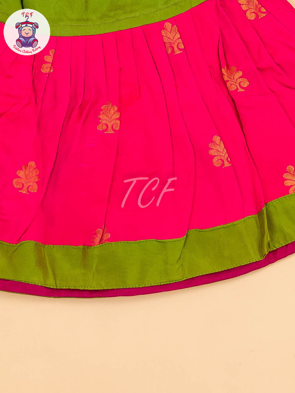 Green & Pink - New Born Frock