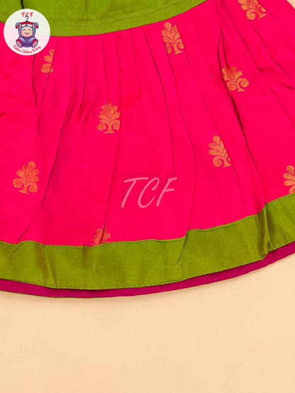 Green & Pink - New Born Frock