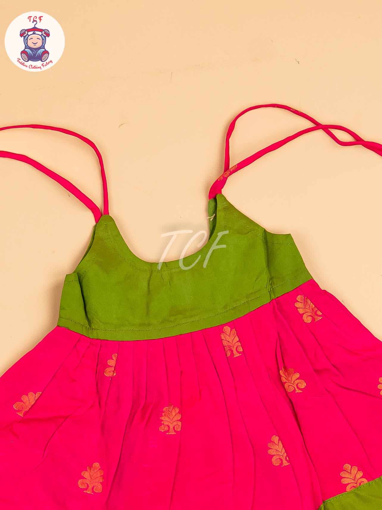 Green & Pink - New Born Frock