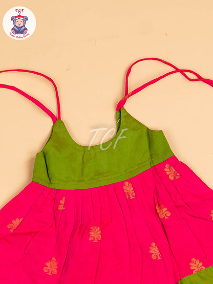 Green & Pink - New Born Frock