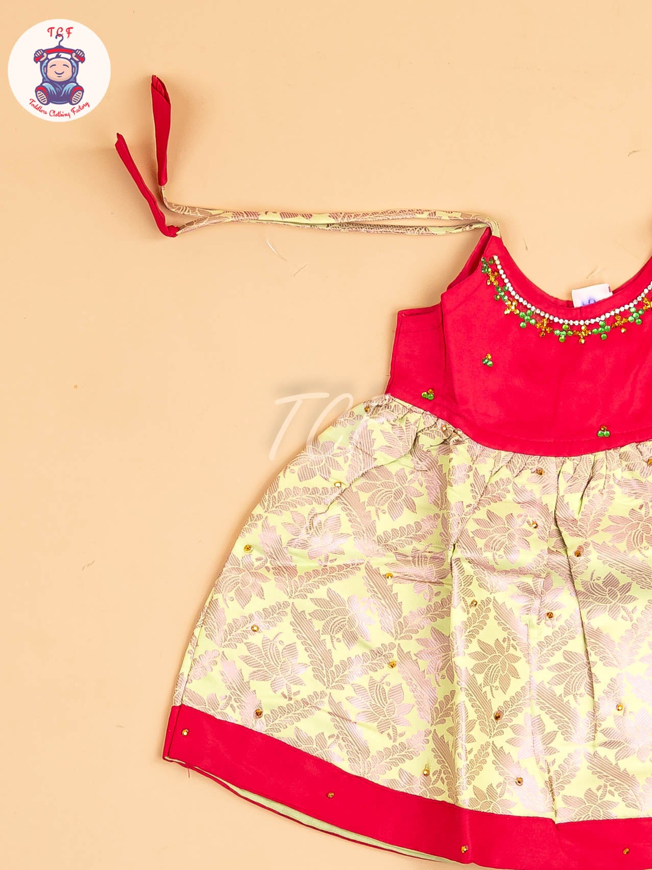 Pink & Lite Green - New Born Frock