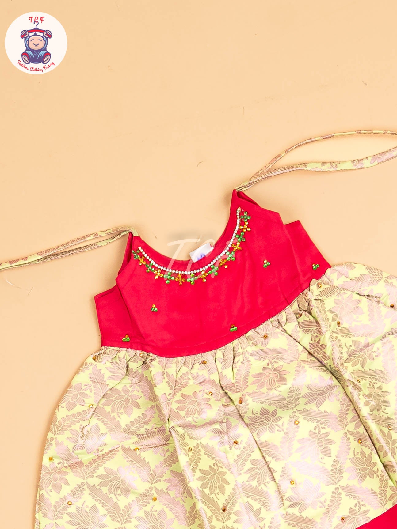 Pink & Lite Green - New Born Frock
