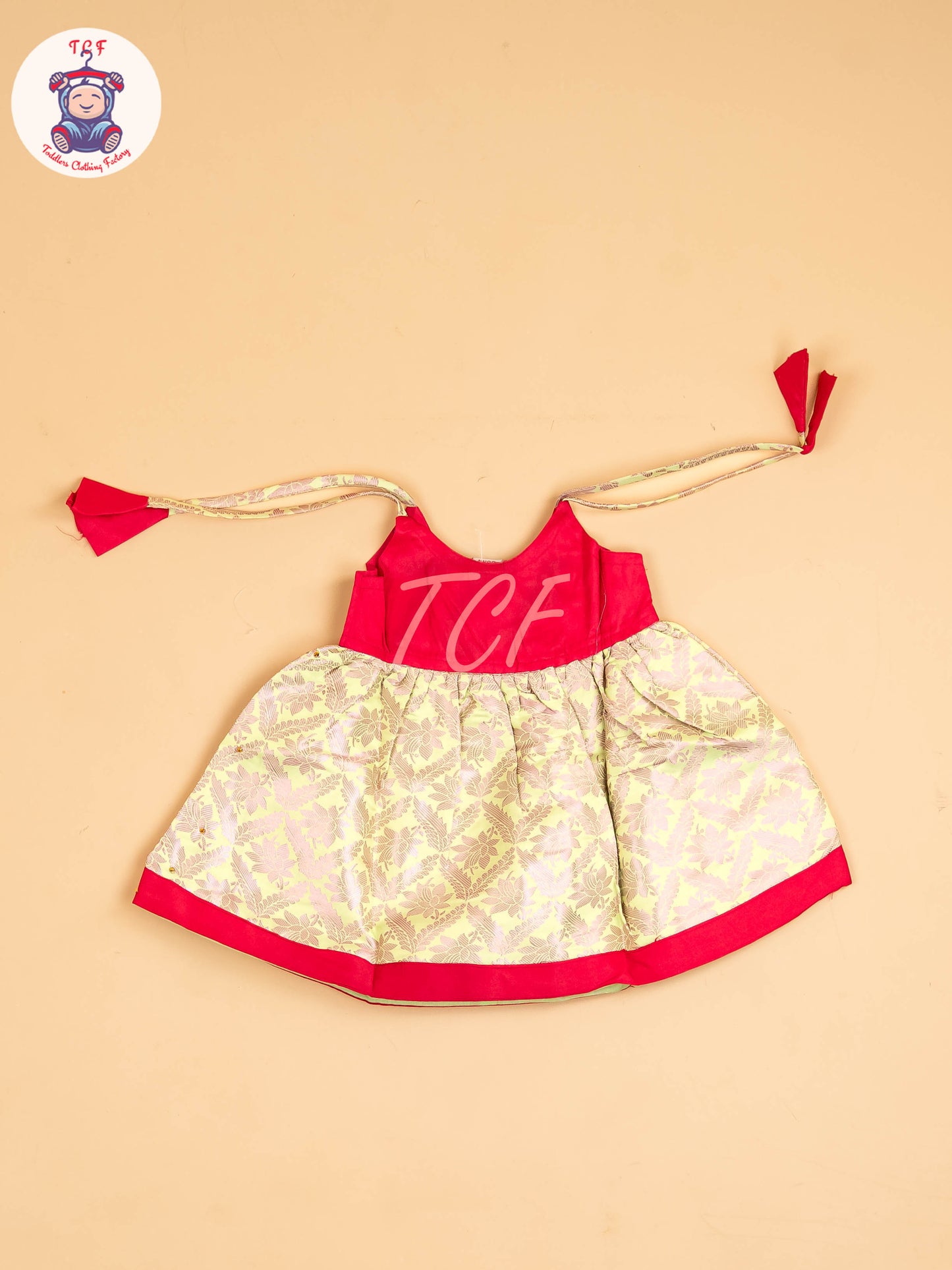 Pink & Lite Green - New Born Frock