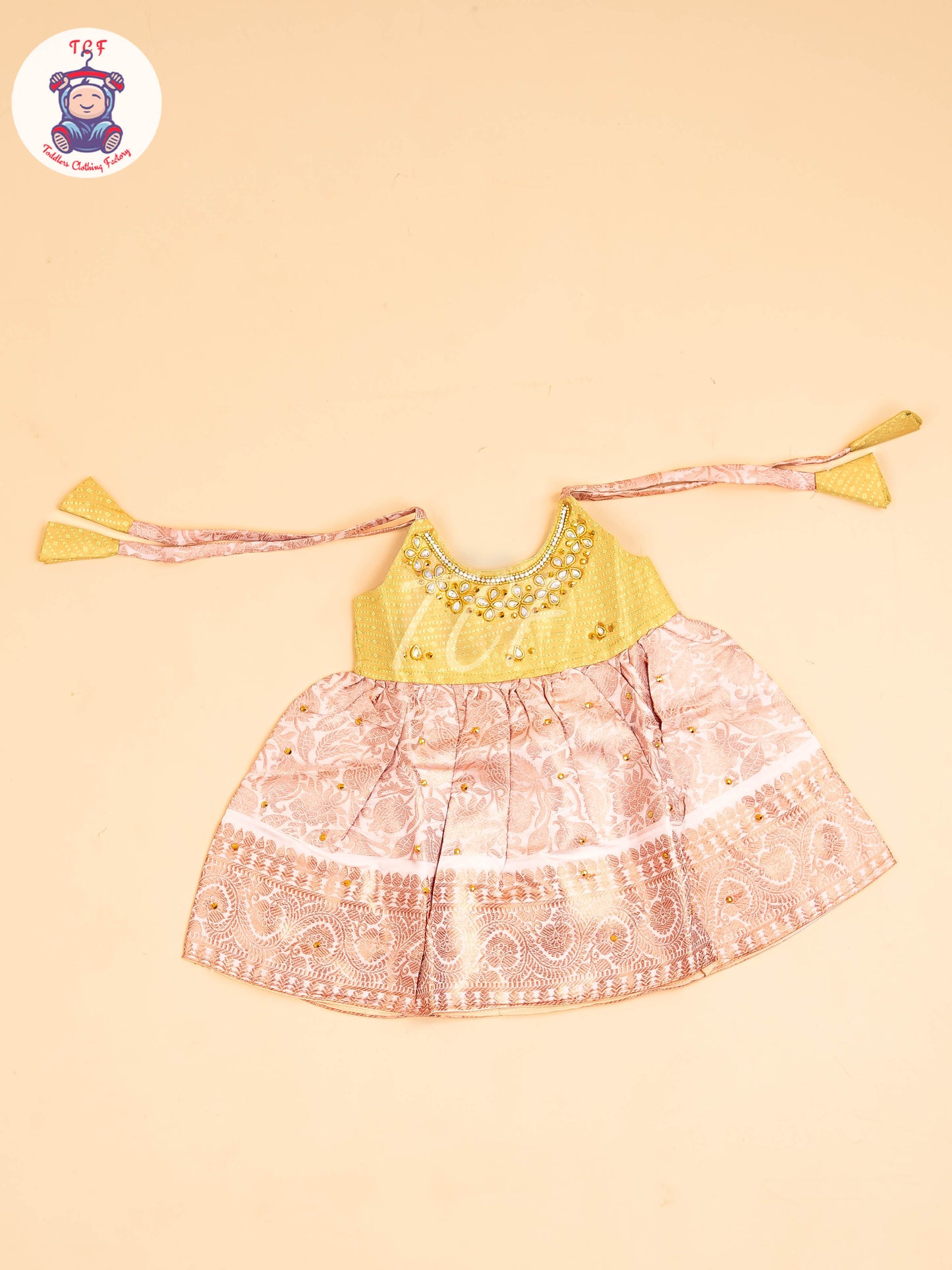 Lite Green & Lite Pink - New Born Frock