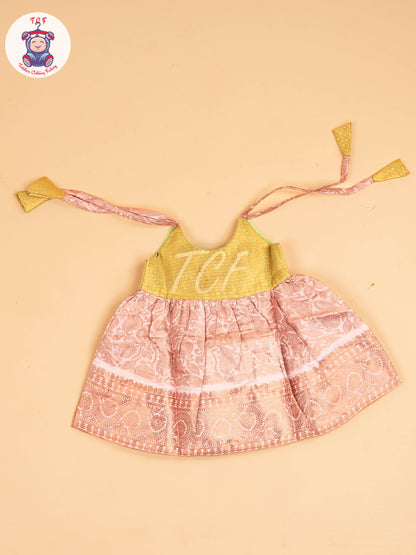 Lite Green & Lite Pink - New Born Frock