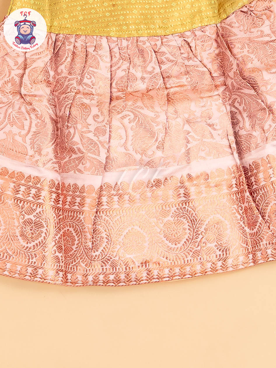 Lite Green & Lite Pink - New Born Frock