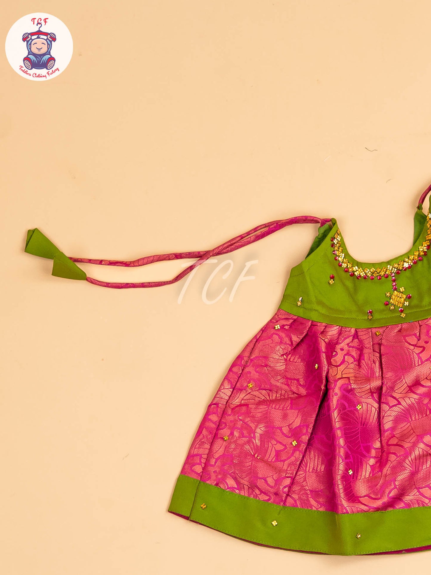 Green & Pink - New Born Frock