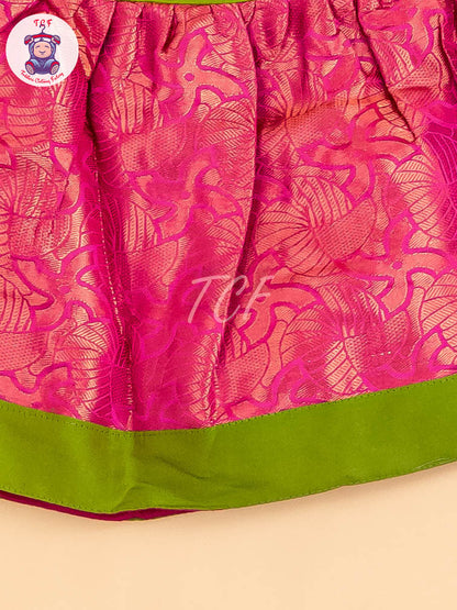 Green & Pink - New Born Frock