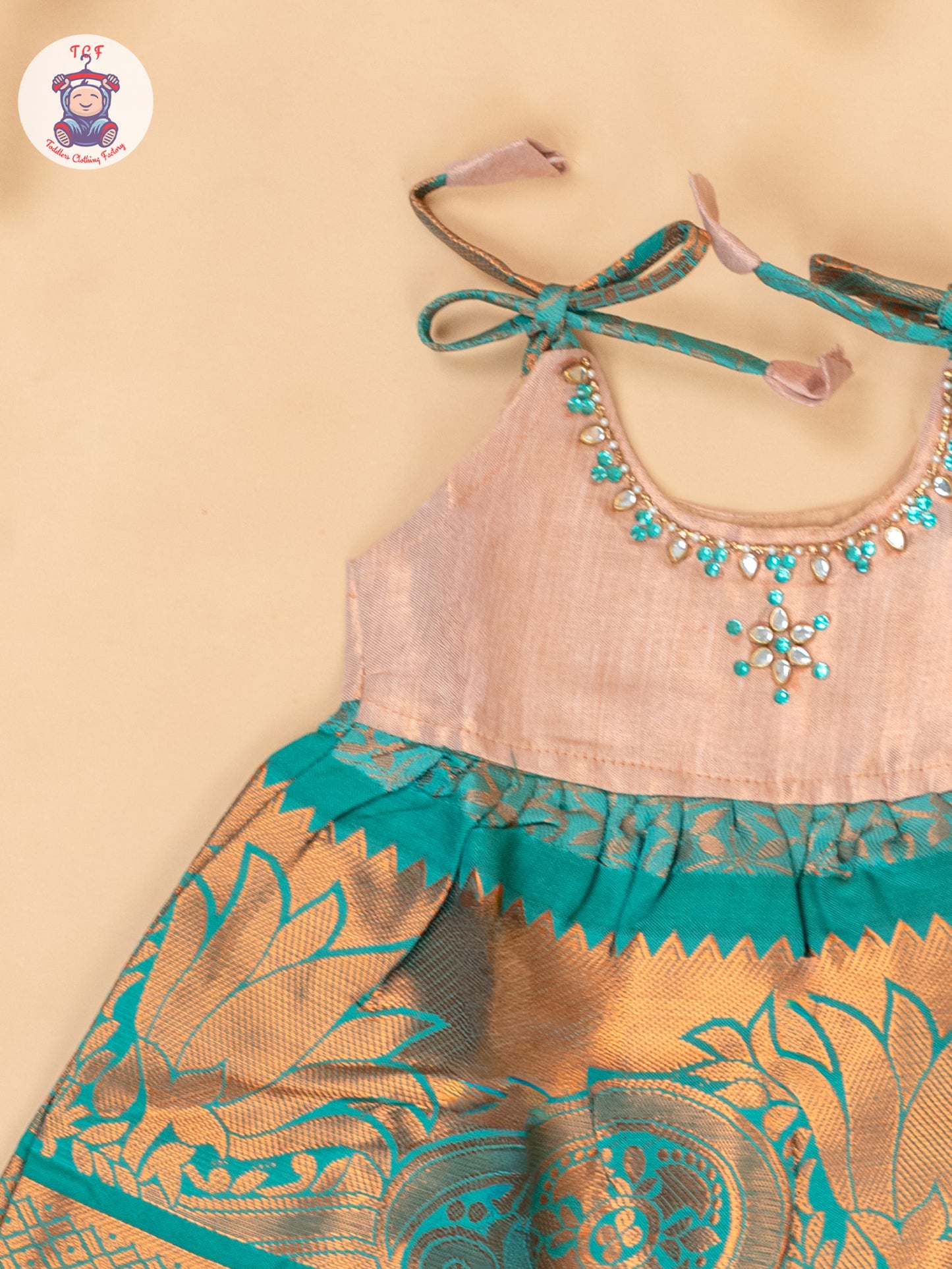 Teal Green - New Born Frock