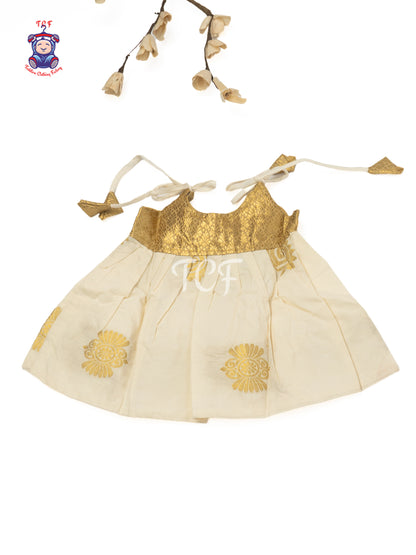 Ivory & Gold - Newborn Baby Frock
