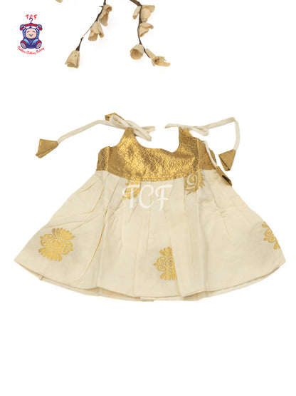 Ivory & Gold - Newborn Baby Frock