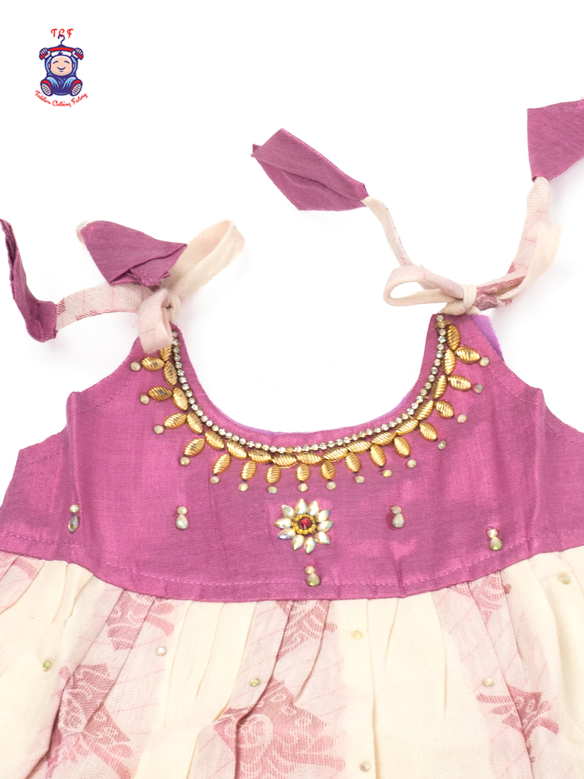 Pink & Cream - Newborn Baby Frock