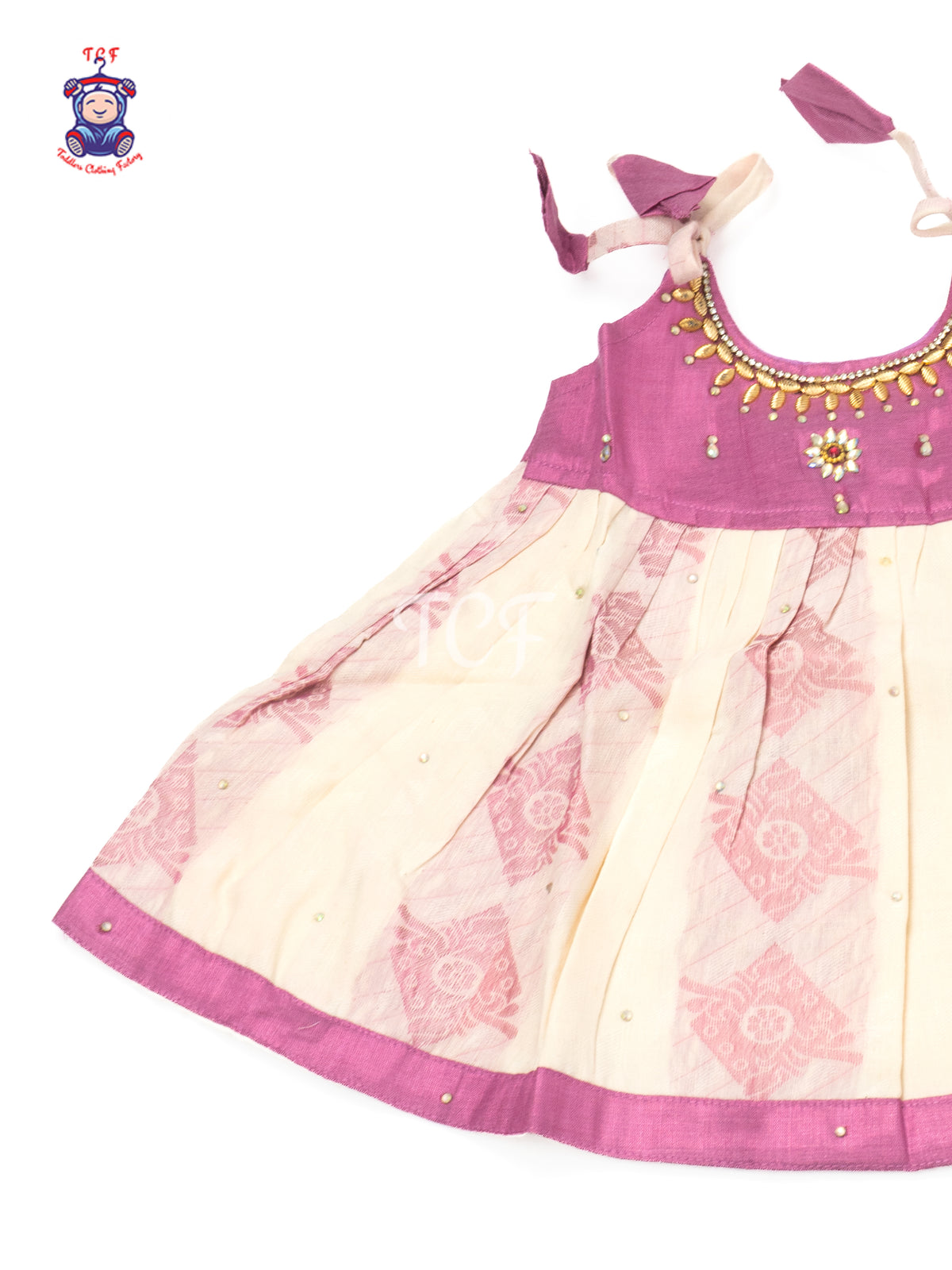 Pink & Cream - Newborn Baby Frock