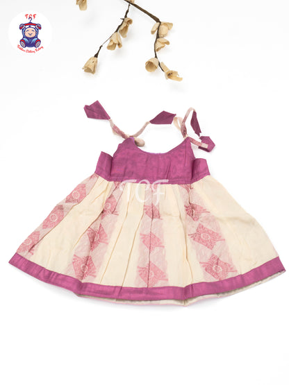 Pink & Cream - Newborn Baby Frock