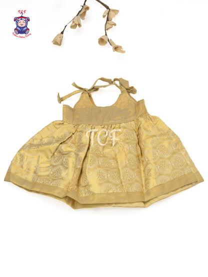 Cream & Gold - Newborn Baby Frock