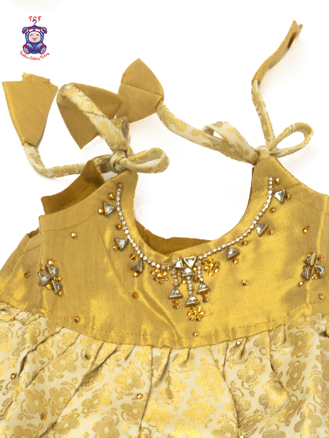 Mustard Yellow & Gold - Newborn Baby Frock