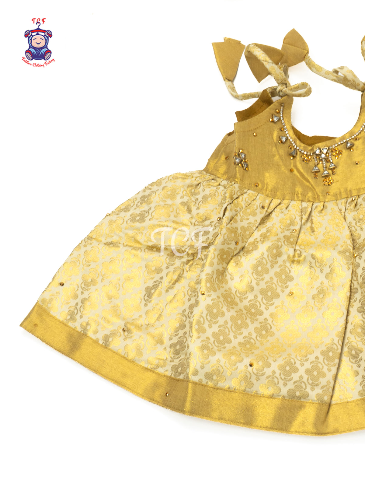 Mustard Yellow & Gold - Newborn Baby Frock