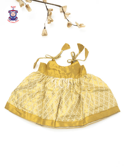 Mustard Yellow & Gold - Newborn Baby Frock